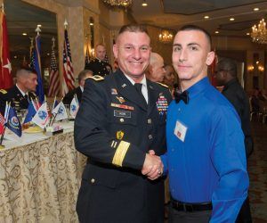 James Boyd shakes hands with Brigadier General Troy Kok at this year’s event