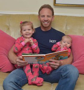 Ian Ziering with his daughters, Mia and Penna, now 4 and 2