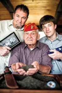 John Lauriello was 21 when he first landed on Iwo Jima, and he returned this year with his son Paul and grandson Talon