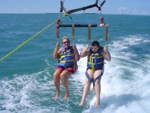 Greco and her mom parasail off the Florida Keys